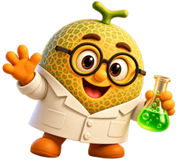 Scientist Melon Waving with Bubbling Flask