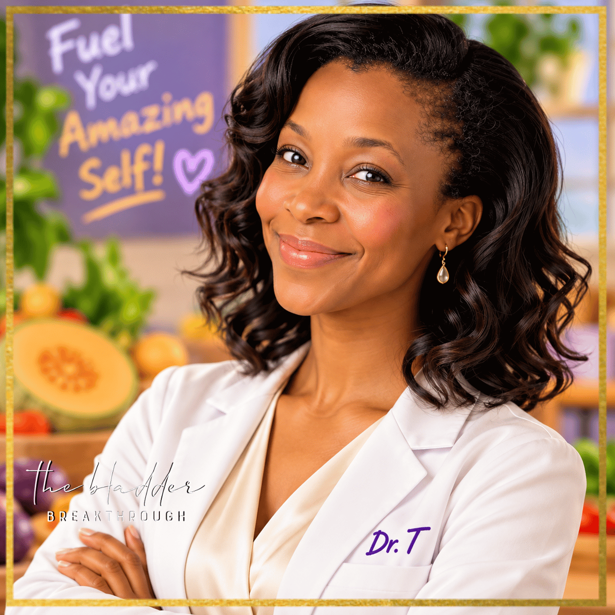Dr. T of The Bladder Breakthrough™, a pediatric pelvic health physical therapist, promotes bladder-friendly nutrition and healthy eating for children, featuring fresh cantaloupe, fruits and vegetables to support pediatric bladder and bowel health, hydration, continence, and healthy habits.